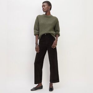 EVERLANE The Corduroy Wide-Leg Pant in Black size 10 organic cotton fall